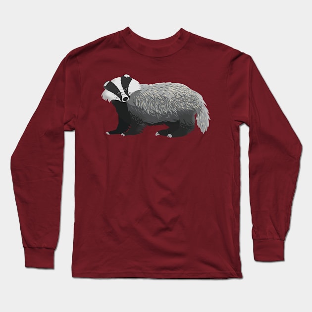 Badger Long Sleeve T-Shirt by NeonWrenArt